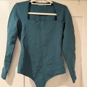 Teal Long Sleeve Bodysuit Abercrombie